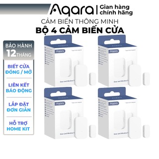 Bộ 4 Cảm biến cửa Aqara zigbee MCCGQ11LM - Phát hiện trạng thái đóng / mở, Tương thích HomeKit - Cần trang bị Hub