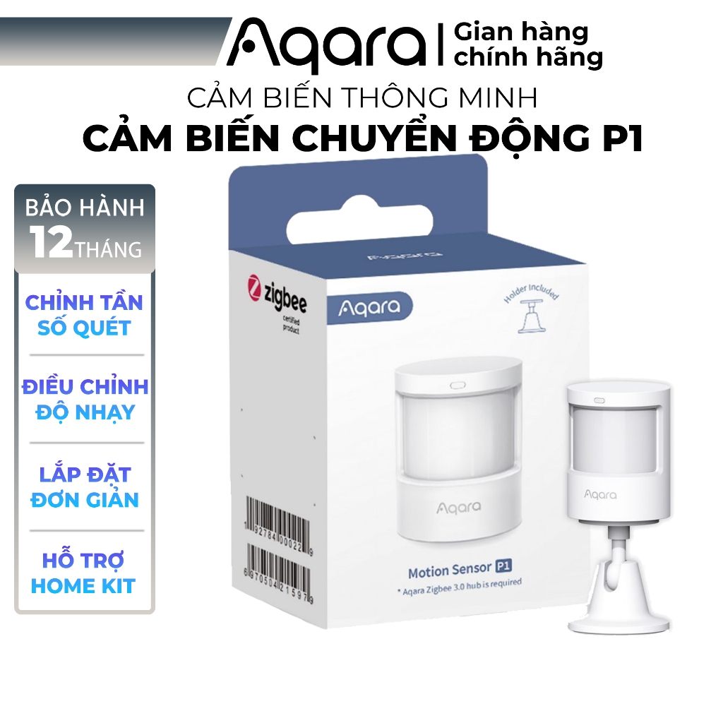 Cảm biến chuyển động Aqara P1 Motion Sensor MS-S02 - Góc quét 170 độ, Tương thích Apple HomeKit, Cần trang bị Hub