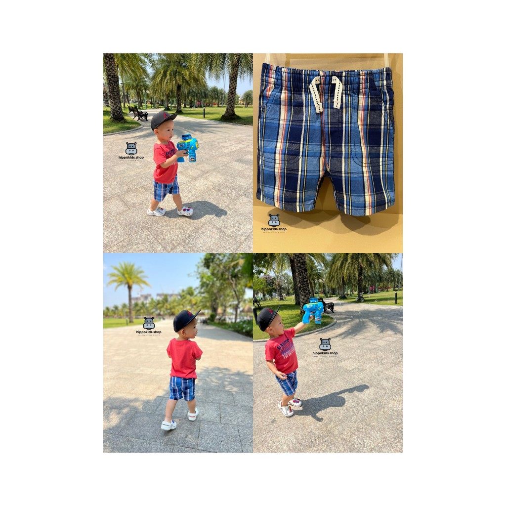 👦🌟 Chuẩn Bị cho Mùa Hè Năng Động với Quần Shorts Caro Vải Mềm Cho Bé Trai! 🌞🩳