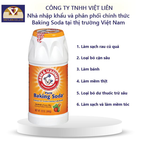 Combo 3: Rửa Rau Củ Quả Arm&Hammer Baking Soda 340g