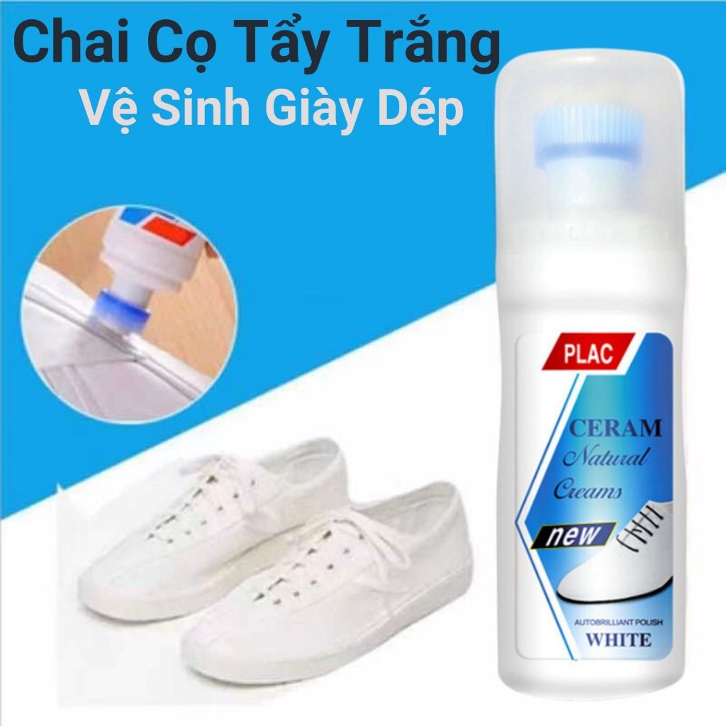 Chai Xịt Vệ Sinh Tẩy Trắng Giày Dép, Chai Xịt Tẩy Trắng Giầy Dép Kèm Đầu Cọ Chà Giặt Khô