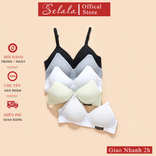 Áo Ngực Học Sinh Selala Không Gọng Đệm Mỏng 1cm Chất Gân Tăm Thoáng Mát Không Hẫng AM31