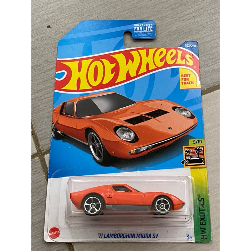 Hotwheels ‘71 Lamborghini Miura SV card Mĩ