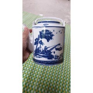 giỏ ủ ấm trà xanh đan tay thủ công