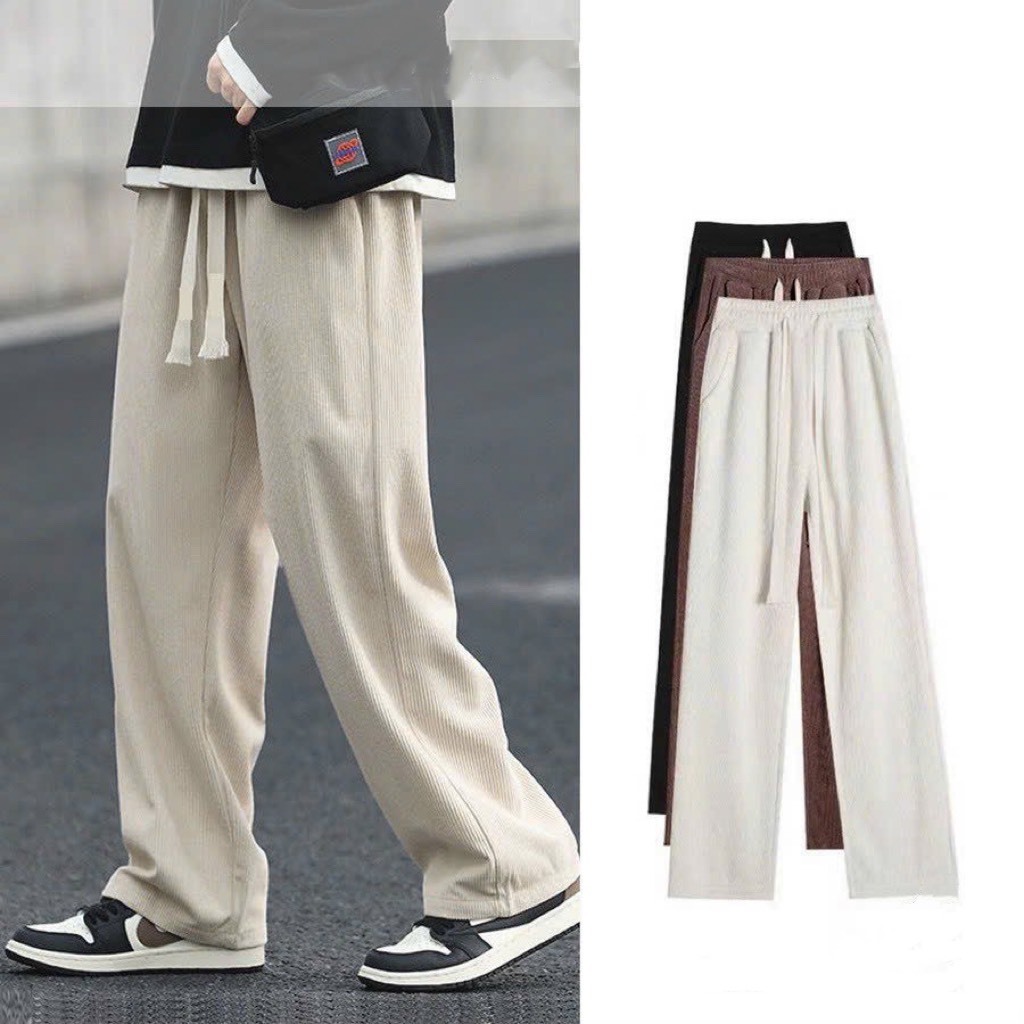 Quần nhung tăm unisex mặc đôi nam nữ - 247store.vn - Quanxuongtamnam_P9K16
