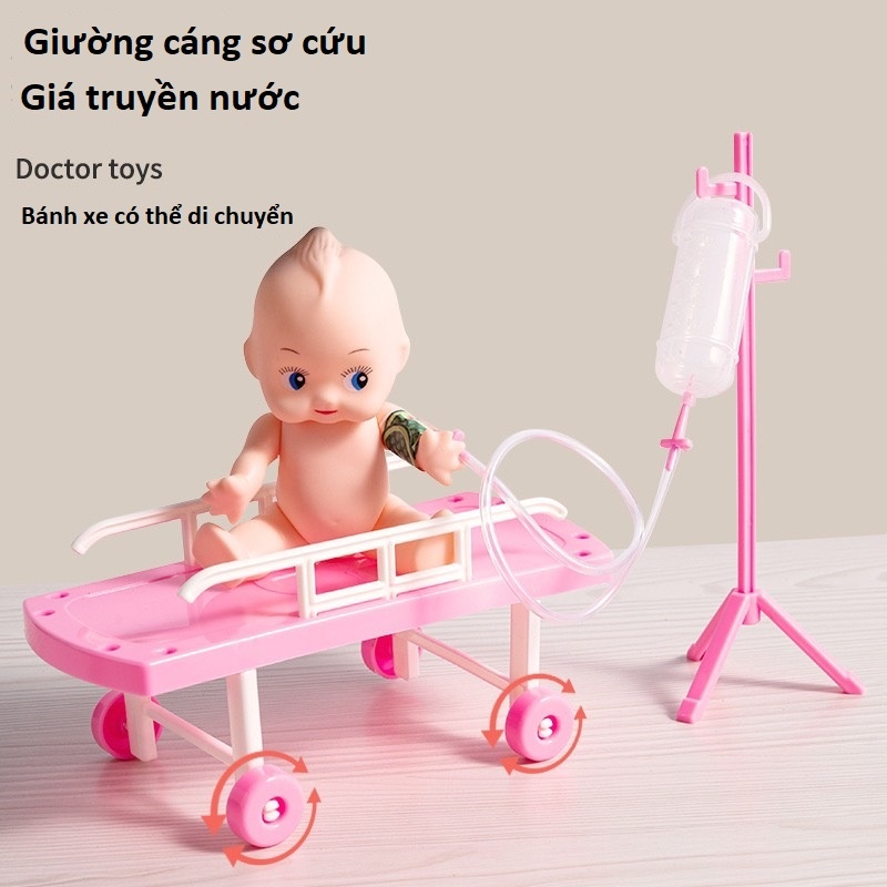 Bộ đồ chơi bác sĩ cho bé có hộp đựng có đèn, ánh sáng, búp bê, cá heo khám răng ,đồ chơi trí tuệ cho bé, trẻ em