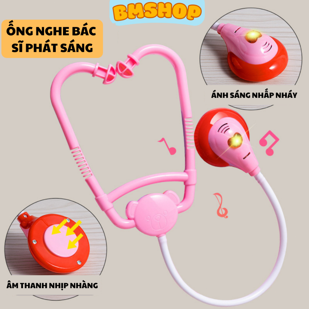 Bộ đồ chơi bác sĩ cho bé có hộp đựng có đèn, ánh sáng, búp bê, cá heo khám răng ,đồ chơi trí tuệ cho bé, trẻ em