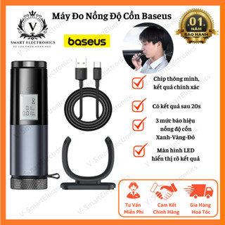 Máy đo nồng độ cồn Baseus Digital Alcohol Tester, độ chính xác 100%, có kết quả sau 10s, nhỏ gọn, sạc 1 lần dùng 3 tháng
