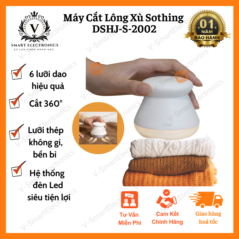 Máy Cắt Lông Xù Xiaomi Sothing DSHJ-S-2002 Có Đèn Led - Máy Cắt Lông Xù Quần Áo Lưỡi Thép Không Gỉ, An Toàn Tuyệt Đối