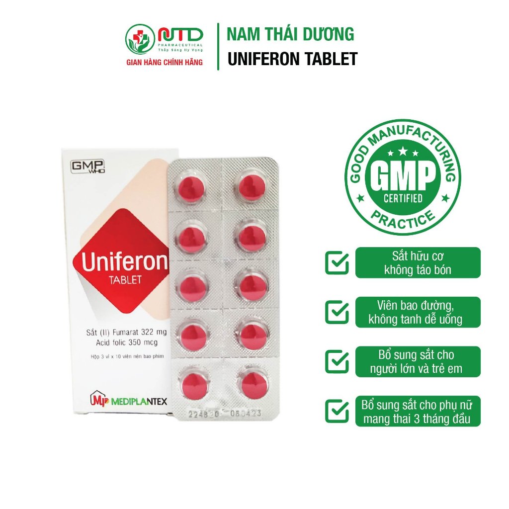 Uniferon Tablet - Bổ sung sắt hữu cơ, tránh táo bón