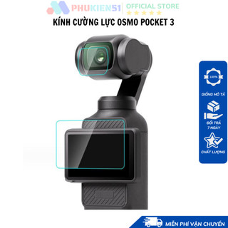Kính cường lực DJI Osmo Pocket 3 bảo vệ ống kính và màn hình  độ cứng 9H 2.5D