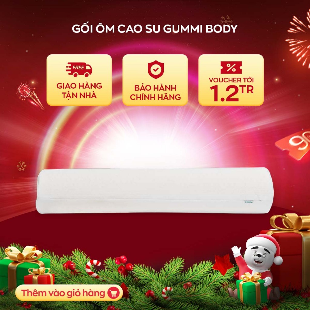 Gối ôm cao su thiên nhiên Gummi Body 20x100cm kháng khuẩn khử mùi phân phối bởi Vua Nệm