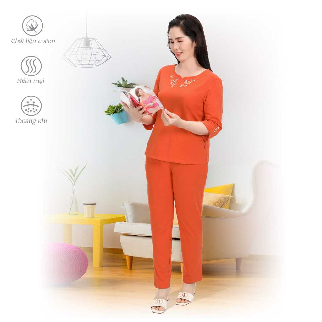 Đồ Mặc Nhà Quần Dài Tay Lỡ Chất CVC 193p 3332 PALTAL thời trang và thanh lịch