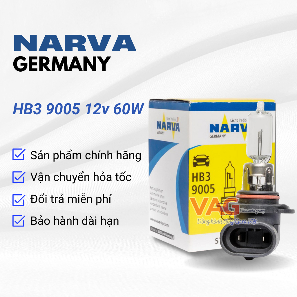 Bóng đèn NARVA 9005 HB3 12V 65W chính hãng NARVA từ Đức