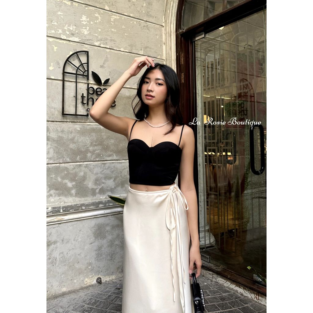 Chân váy Lụa vạt đắp dáng dài sang trọng La Rosie Boutique