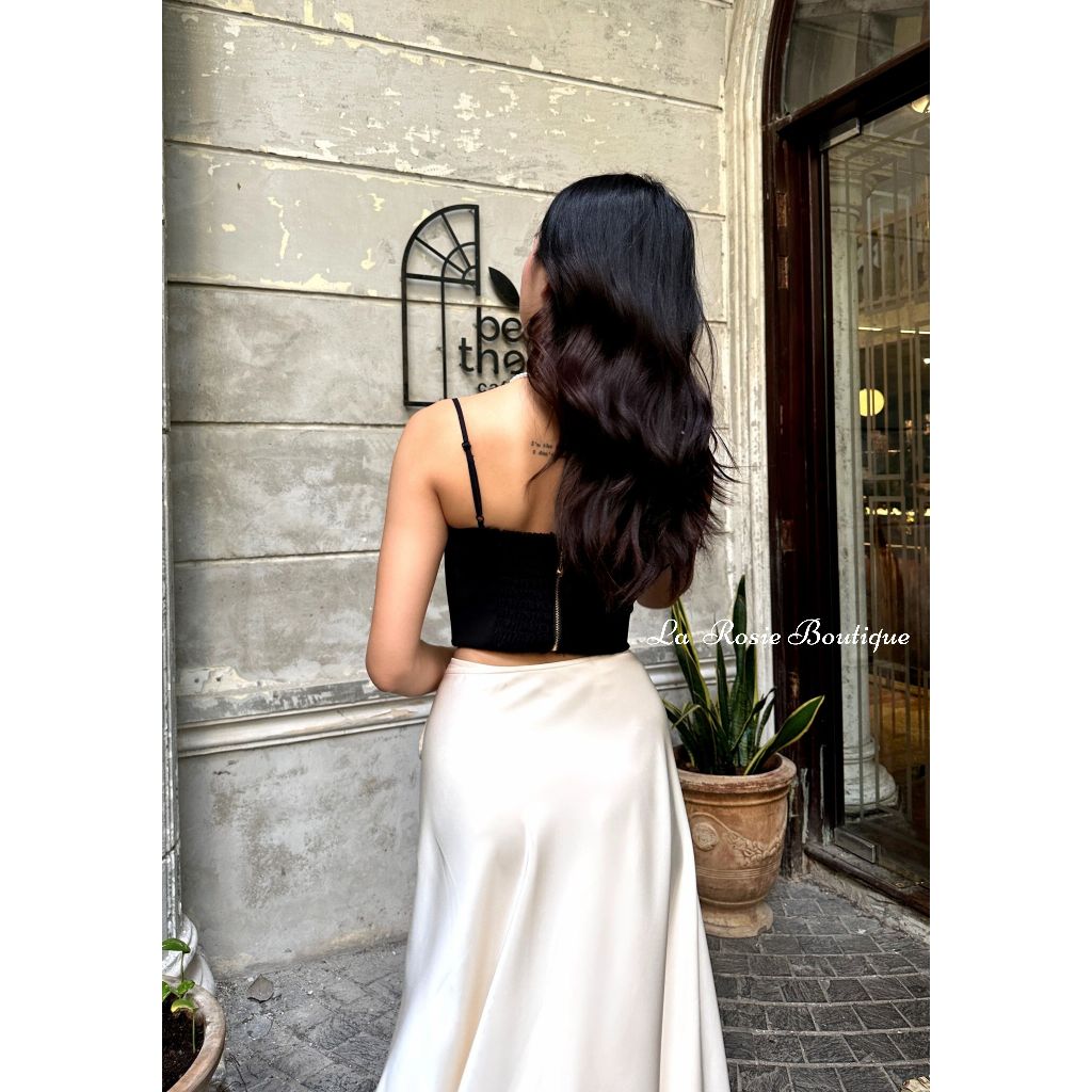 Chân váy Lụa vạt đắp dáng dài sang trọng La Rosie Boutique