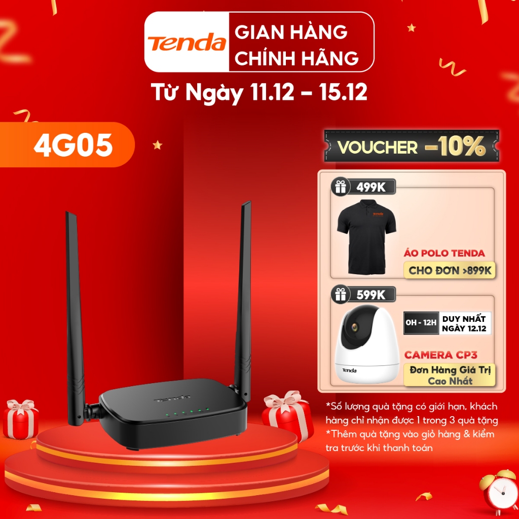 Tenda Bộ phát Wifi 2.4Ghz di động dùng sim 4G LTE 4G05 - Hãng phân phối chính thức