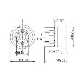Đế đèn 7 chân gắn PCB