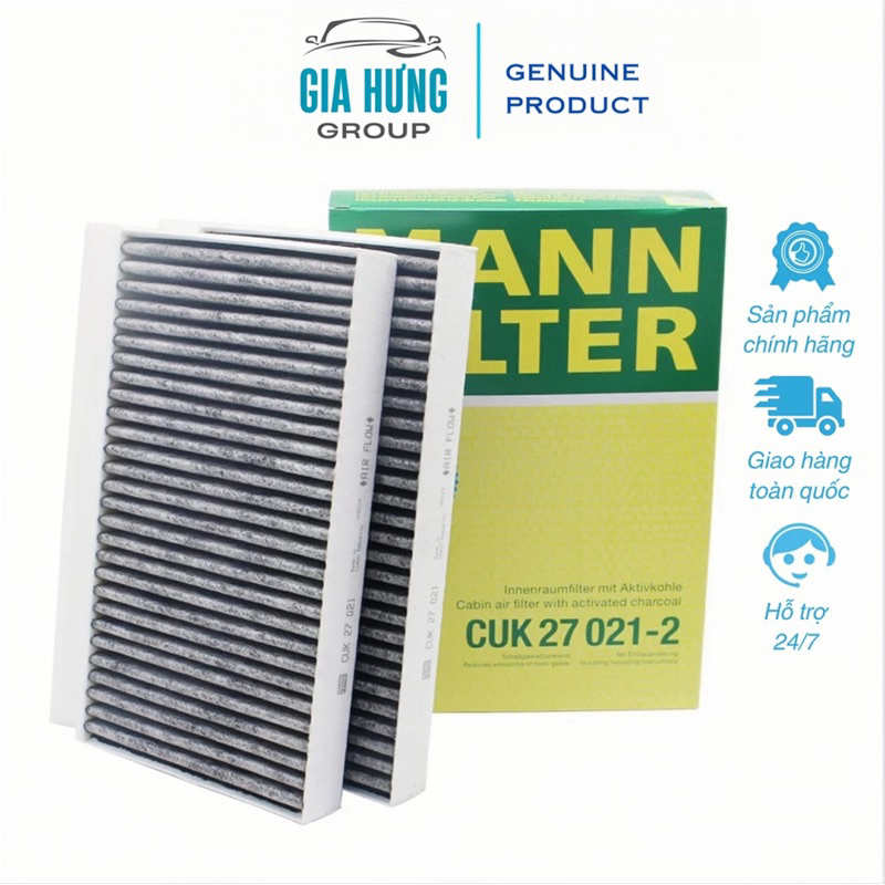 Lọc điều hoà Mercedes S400, S450, S500, S600 W222, Maybach X222. Mã Mann CUK27021-2 (2228300318, 222