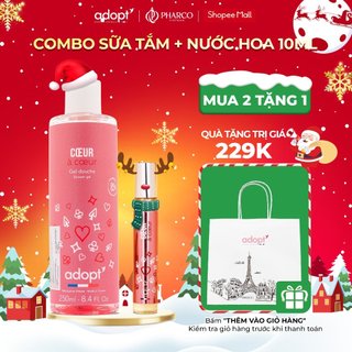 Combo 2 Nước hoa và Sữa tắm dưỡng thể trắng da ADOPT  (250mlx1 sữa tắm, 10mlx1 nước hoa)