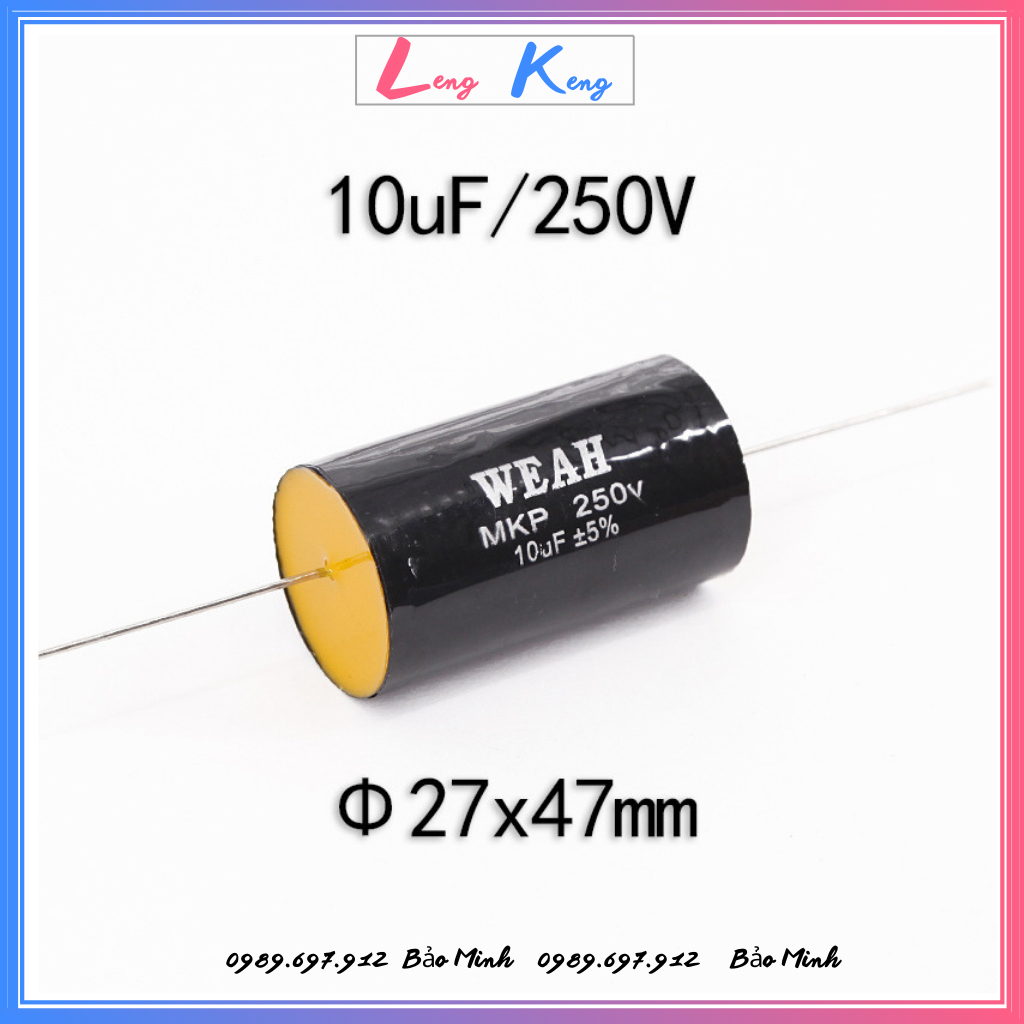 Tụ phân tần loa treble WEAH 1.5uf 2.2uf 3.3uf 4.7uf | Tụ âm thanh nhập khẩu cao cấp bảo vệ chống cháy loa