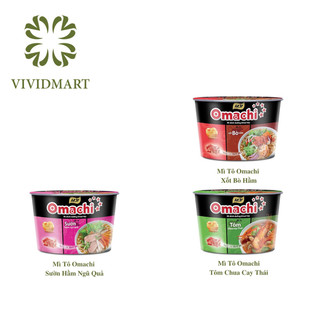 [TÔ LẺ] - MASAN - Mì OMACHI tô 3 vị: Sốt/ Xốt Bò Hầm, Sườn Hầm Ngũ Quả, Tôm Chua Cay (90-93g/tô)