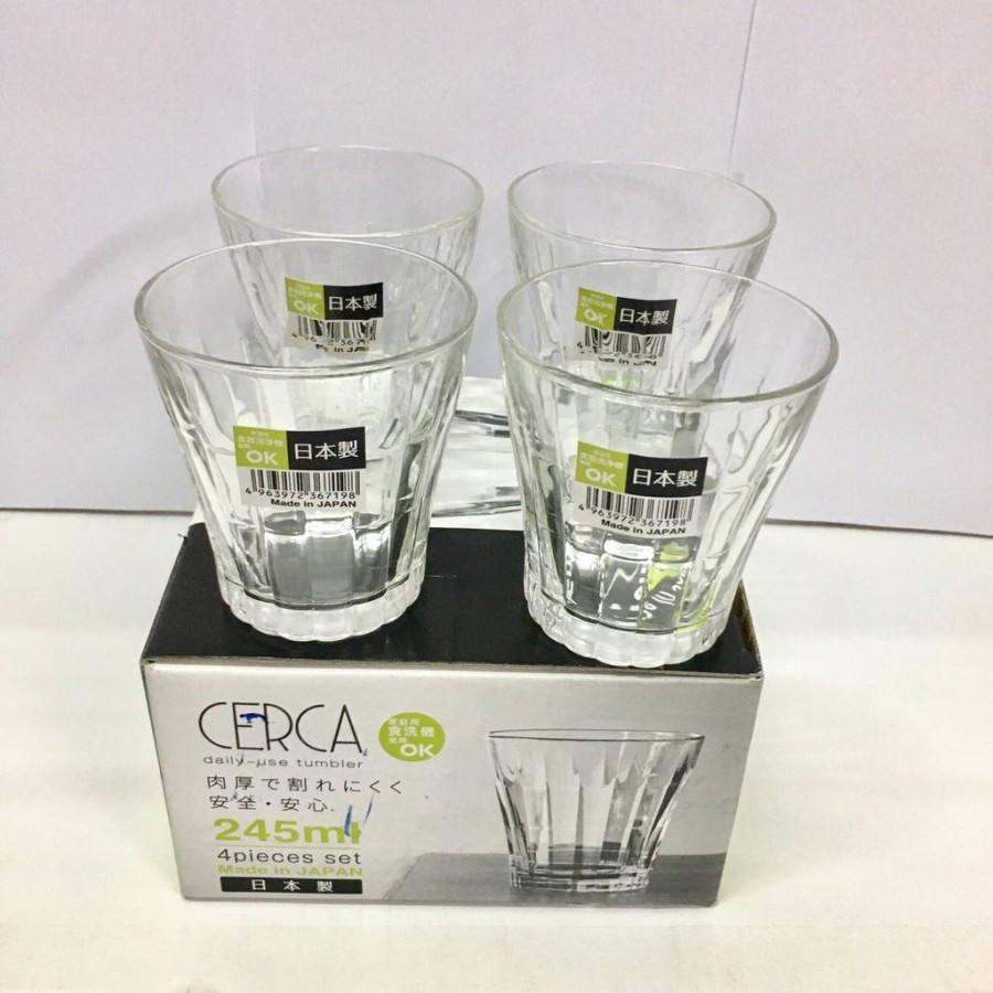 Set 4 cốc thủy tinh hoạ tiết