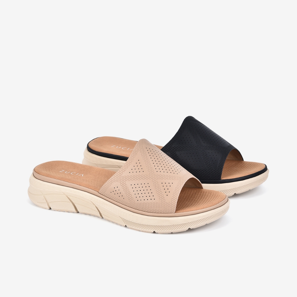 Dép Nữ Zucia Đế Bằng Quai Ngang Đễ Cao Su 4cm - DHLE1