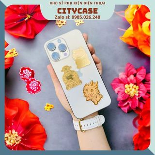 Miếng dán mạ vàng mèo thần tài - rồng vang - ông thần tài - tết may mắn