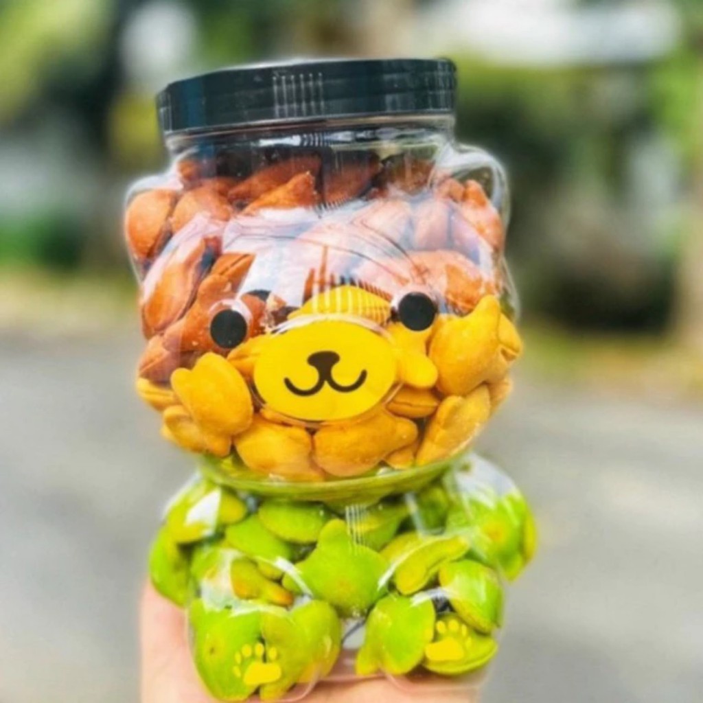 HỦ PÉT CAO CẤP HÌNH GẤU DỄ THƯƠNG ĐỰNG BÁNH KẸO, THỰC PHẨM