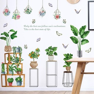 Tranh decal dán tường CHẬU CÂY BONSAI trang trí phòng khách - Decal dán tường