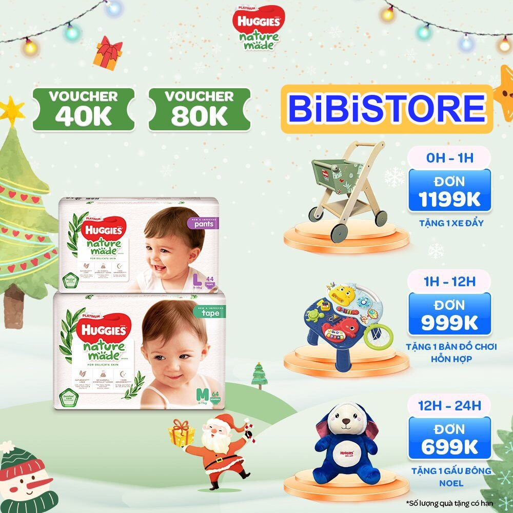 (Hỏa Tốc HCM) Tã Bỉm Dán/Quần Huggies Platinum Nature Made Size NB60/S82/M64/L54/XL44/M58/L44/XL38/XXL26
