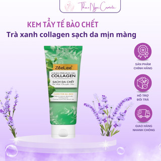 Kem tẩy tế bào chết trà xanh collagen sạch da mịn màng cho da mặt 120ml E48
