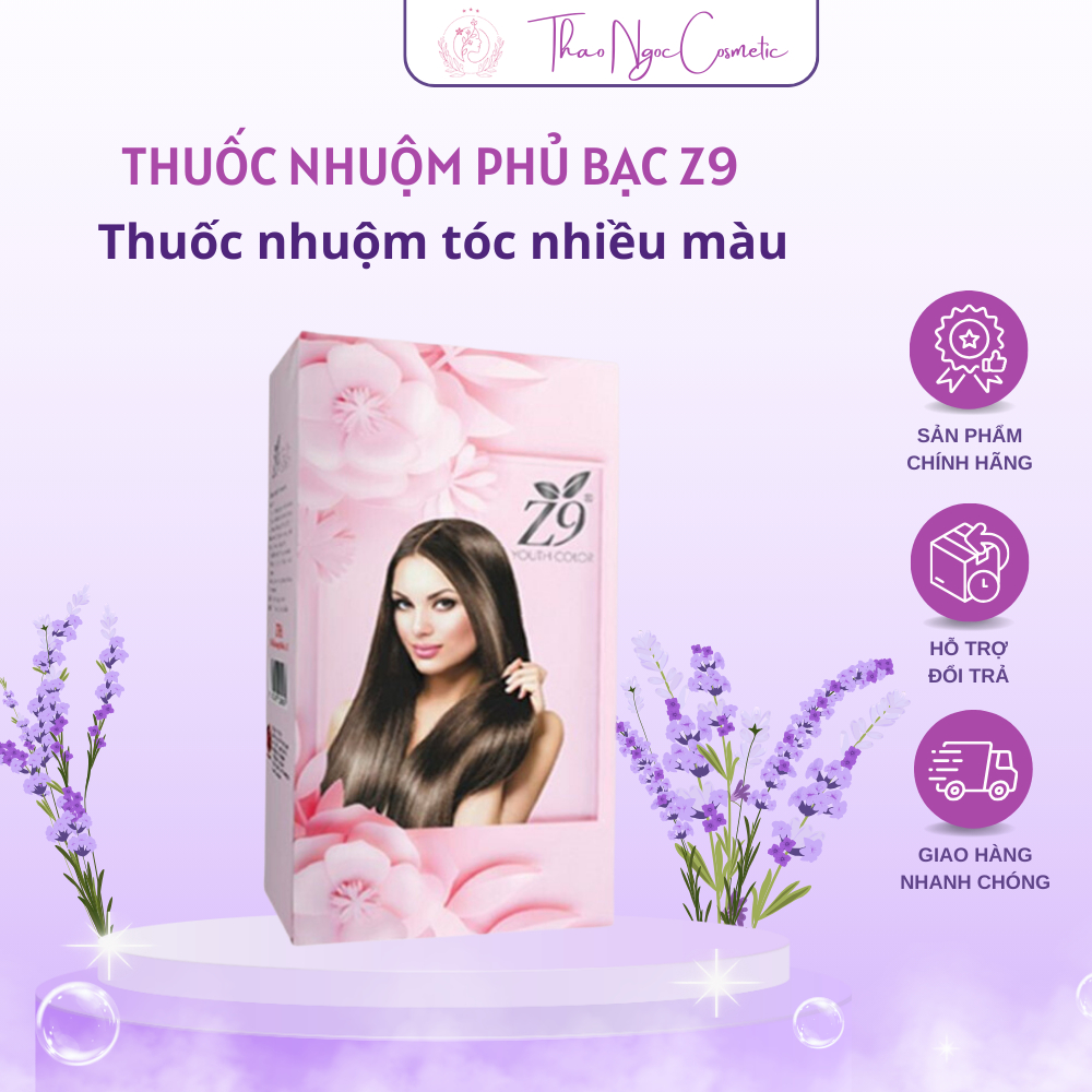 Thuốc nhuộm Phủ Bạc Z9 Thuốc nhuộm tóc nhiều màu không phai không gây hại cho da đầu tặng kèm găng tay nhuộm