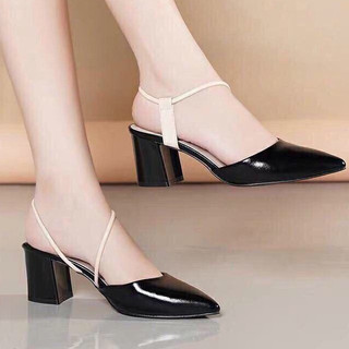 Giày mã XGC6 Mũi Nhọn QUAI KIỂU Gót Vuông Cao 5cm
