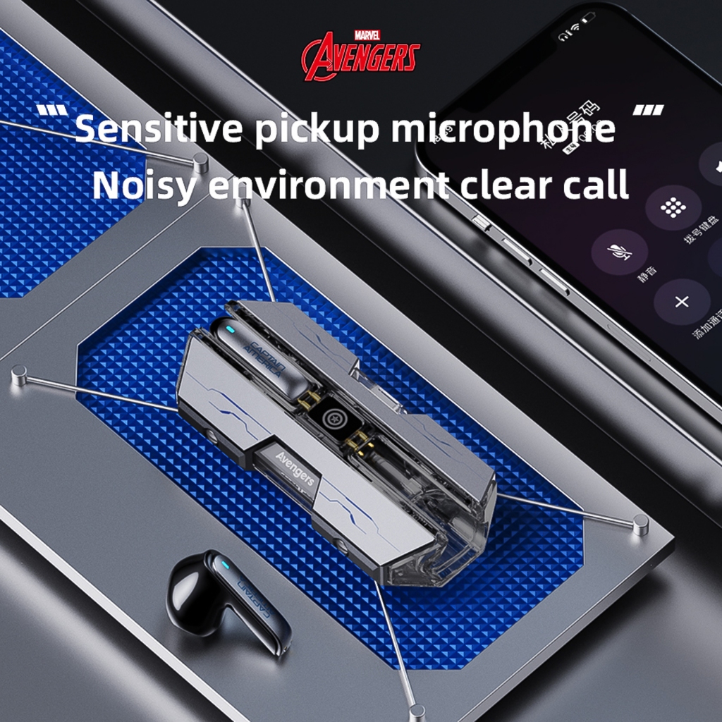 Tai Nghe Bluetooth Vinetteam BTMV2 cho Game Thủ Chip Jerry 5.3, Độ Trễ Thấp, Mô Hình Chiến Binh Marvel Cực Ngầu - DC5189