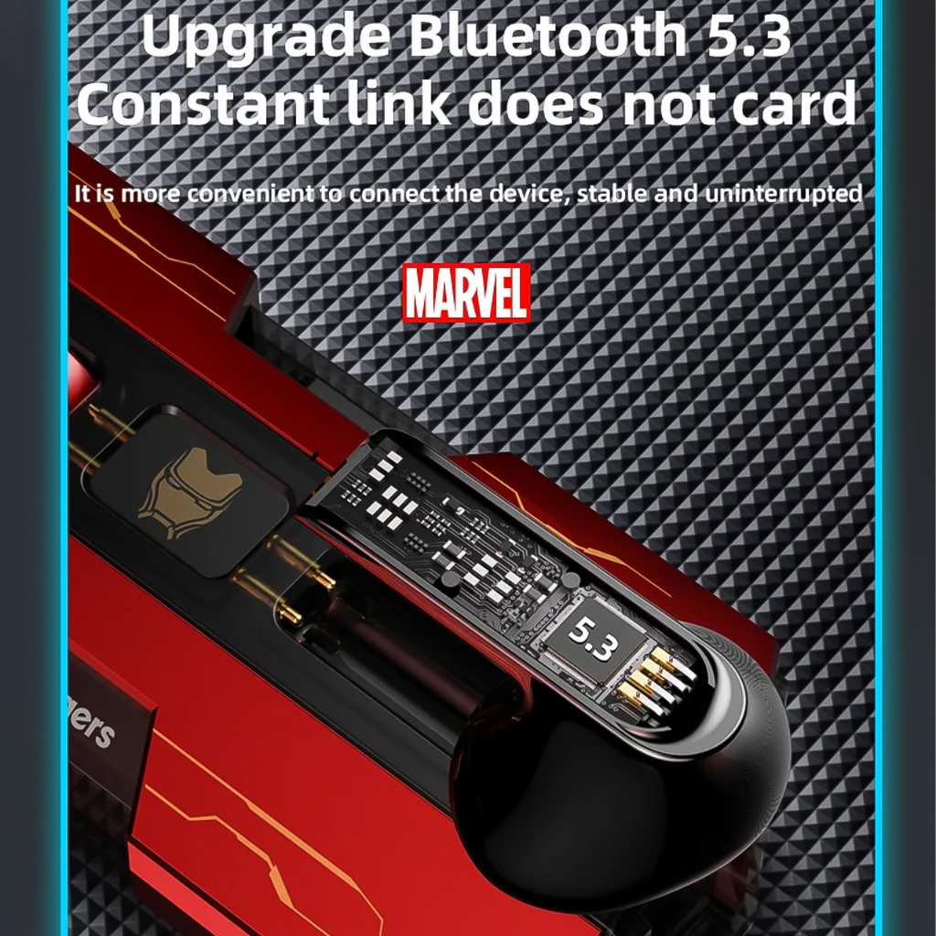 Tai Nghe Bluetooth Vinetteam BTMV2 cho Game Thủ Chip Jerry 5.3, Độ Trễ Thấp, Mô Hình Chiến Binh Marvel Cực Ngầu - DC5189