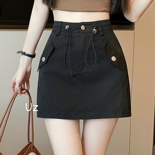 Chân váy kaki xỏ dây rút có quần bên trong 44-55kg