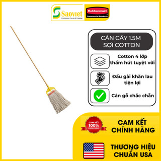 Cây lau Rubbermaid chuyên lau sàn ướt với đầu bông cotton thấm hút - FGH116000000/FGF11600WH00