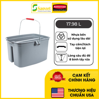 Xô nhựa đựng đồ Rubbermaid chia làm 2 ngăn tiện lợi, chuyên đựng dụng cụ vệ sinh - FG262888GRAY