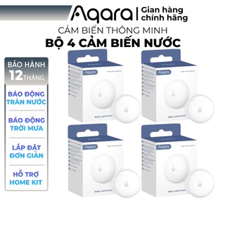 Bộ 4 Cảm biến rò rỉ nước Aqara Water Leak Sensor SJCGQ11LM - Phát hiện tràn, Thông báo lên điện thoại, Cần trang bị Hub