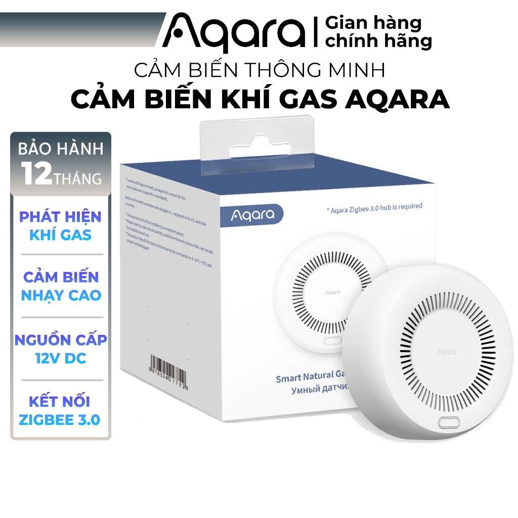 Cảm biến khí gas Aqara Smart Gas Detector JT-BZ-03AQ/A - Cảnh báo rò rỉ, zigbee 3.0, còi lớn 85db, BẢO HÀNH 12 THÁNG