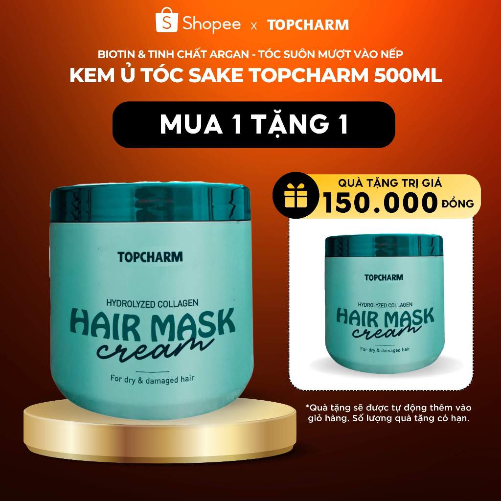 Kem Ủ Tóc TOPCHAMIS 500ml - Giúp Tóc Suông Mượt Vào Nếp Hương Sake