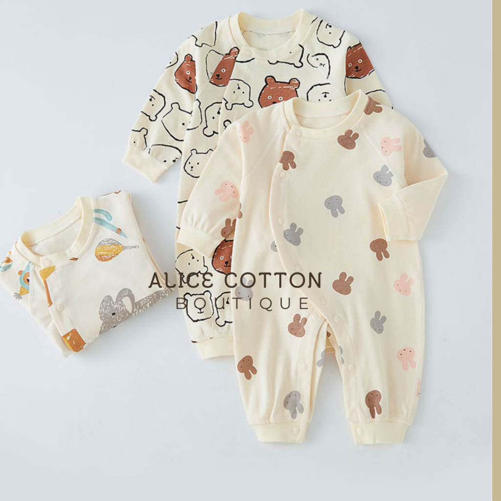 bodysuit dài tay 💖FREESHIP💖 Bodysuit coton Mùa Thu Mùa Đông Mùa Xuân cho bé trai bé gái bé sơ sinh