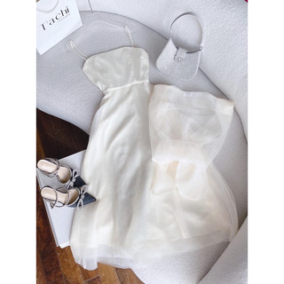 MAXI NUDE TƠ GÂN NHĂN THẮT NƠ EO