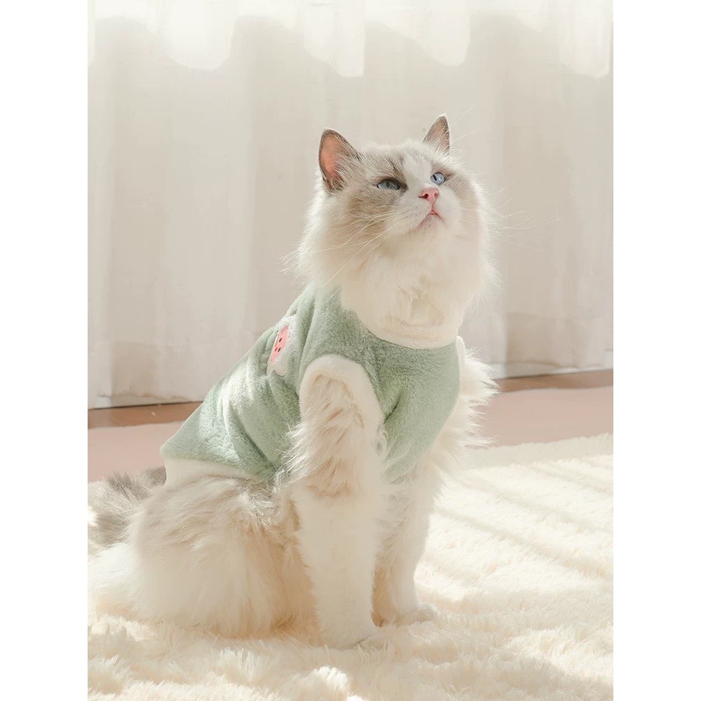 Áo lông thêu hình chú cừu cho chó mèo