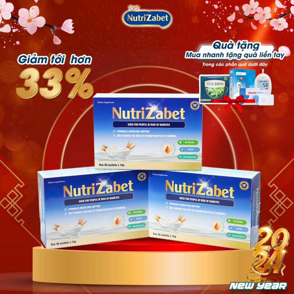 Combo 3 Hộp Sữa Hạt Tiểu Đường NutriZabet - Giúp Ổn Định Đường Huyết, Ngăn Ngừa Biến Chứng, Tăng Cường Đề Kháng