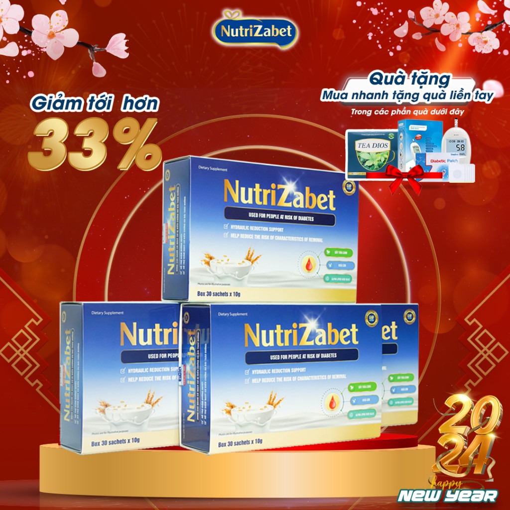 Combo 4 Hộp Sữa Hạt Tiểu Đường NutriZabet - Giúp Ổn Định Đường Huyết, Ngăn Ngừa Biến Chứng, Tăng Cường Đề Kháng