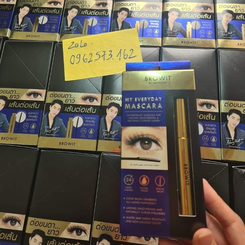 Mascara BROWIT BY NONGCHAT My Everyday Siêu Dài Chống Nước hộp Xanh