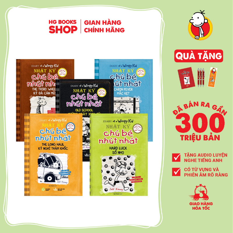 Combo 5 Cuốn (Tập 6-10) Sách Nhật ký Chú Bé Nhút Nhát - Diary Of a Wimpy Kid - Bản Tiếng Việt. Đã bán 300 Triệu Bản